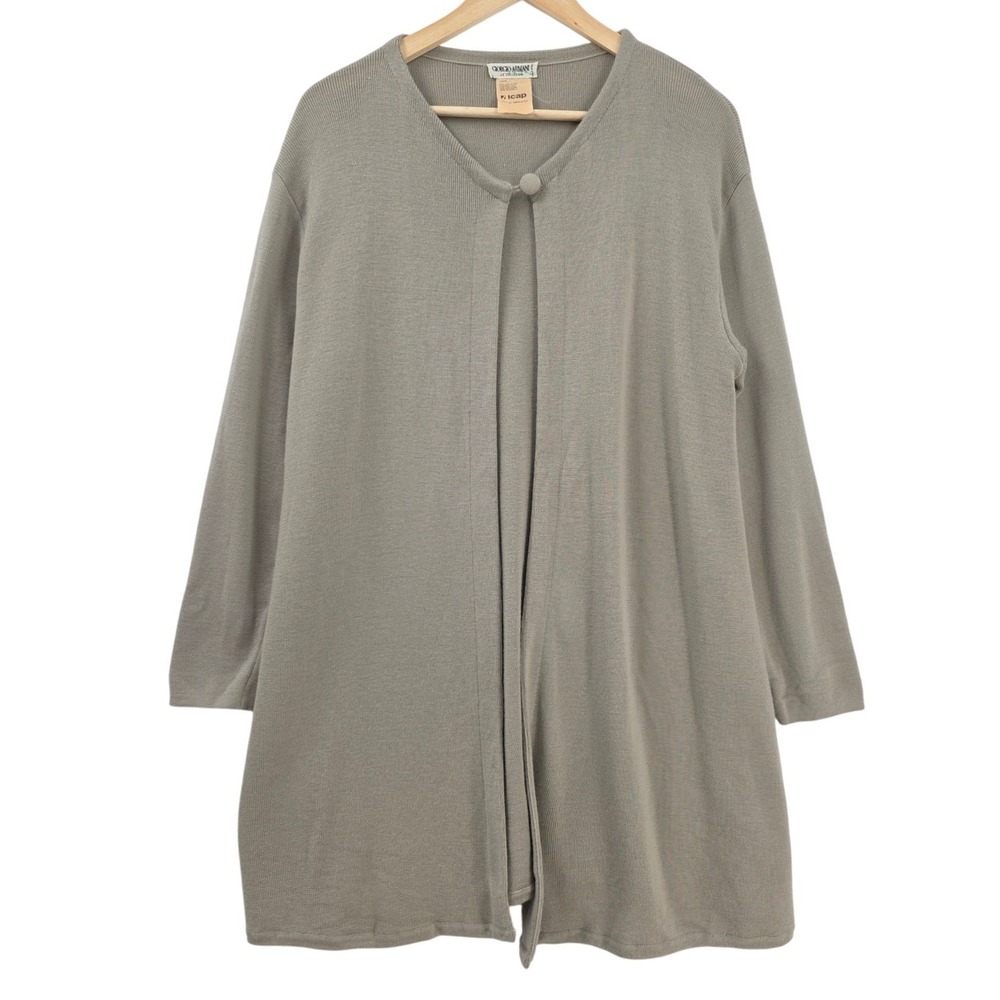 Giorgio Armani M/L Vintage Pure Virgin Wool Single Button Cardigan (Small Flaw)